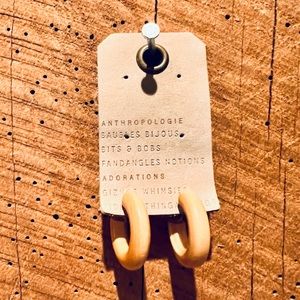 Anthropologie Wooden Huggie earrings